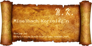 Miselbach Koriolán névjegykártya